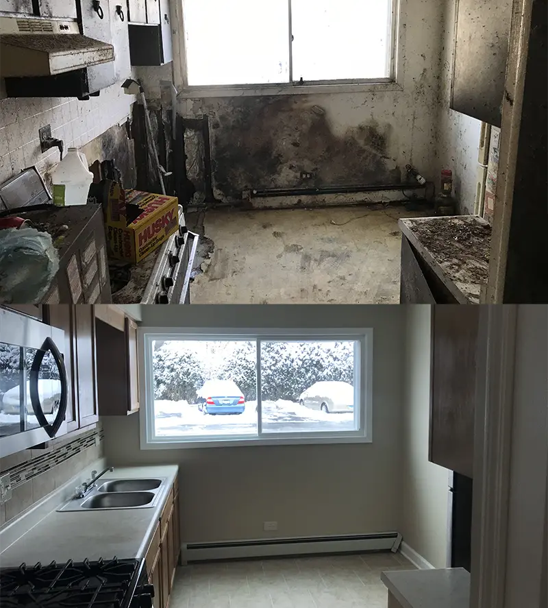 Post-disaster reconstruction of a kitchen